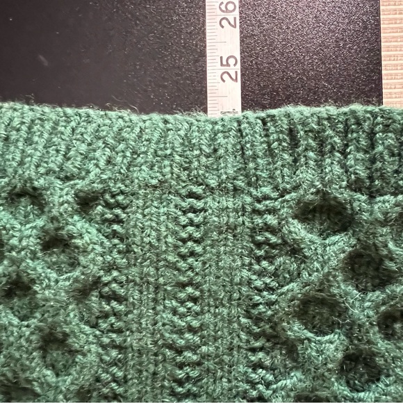 Handmade Vintage Wool Honeycomb Cable Knit Chunky Cardigan Hunter Green Sz M/L - Picture 10 of 12